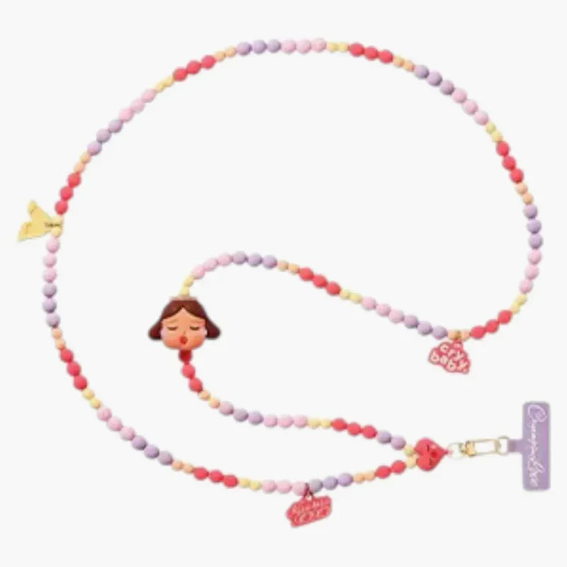 Pop Mart CRYBABY Crying For Love Series : Kiss Kiss-Angel Version Phone Charm